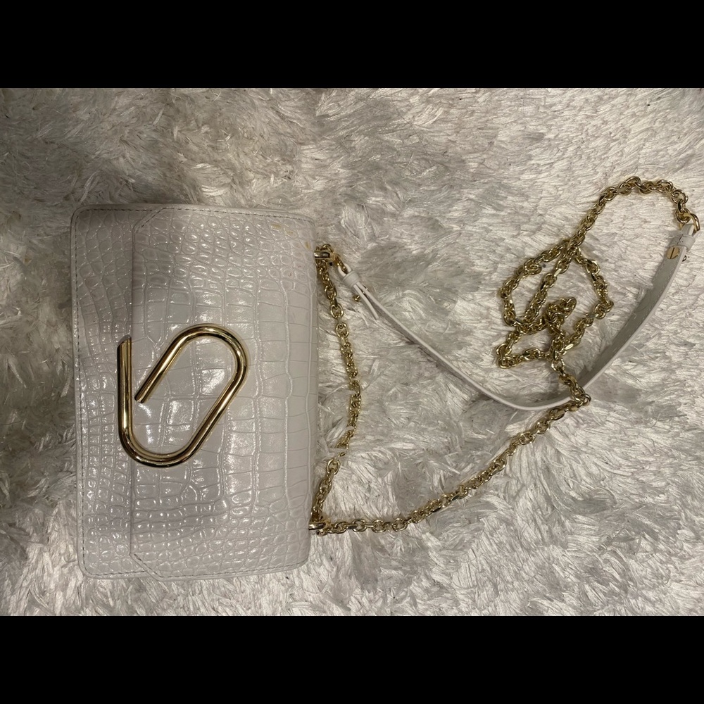NWT Phillip Lim White Alix Chain Clutch